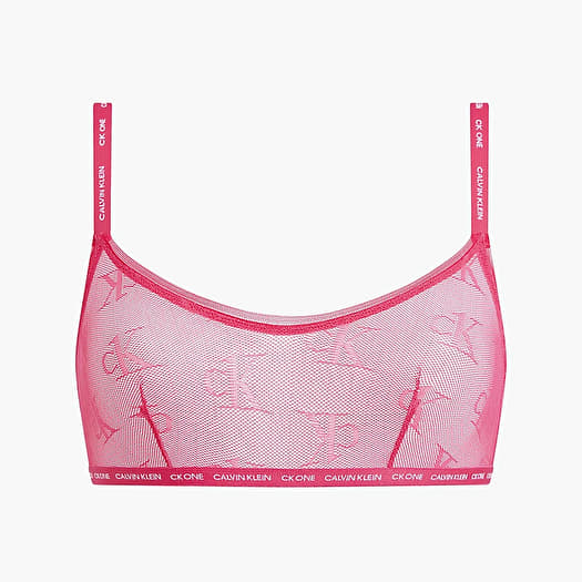 Bras Calvin Klein Ck1 Logo Lace Unlined Bralette Pink Splendor