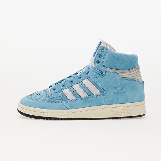 Blue and white adidas high tops store