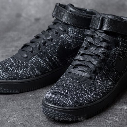 Nike W Air Force 1 Flyknit Black Black White Footshop