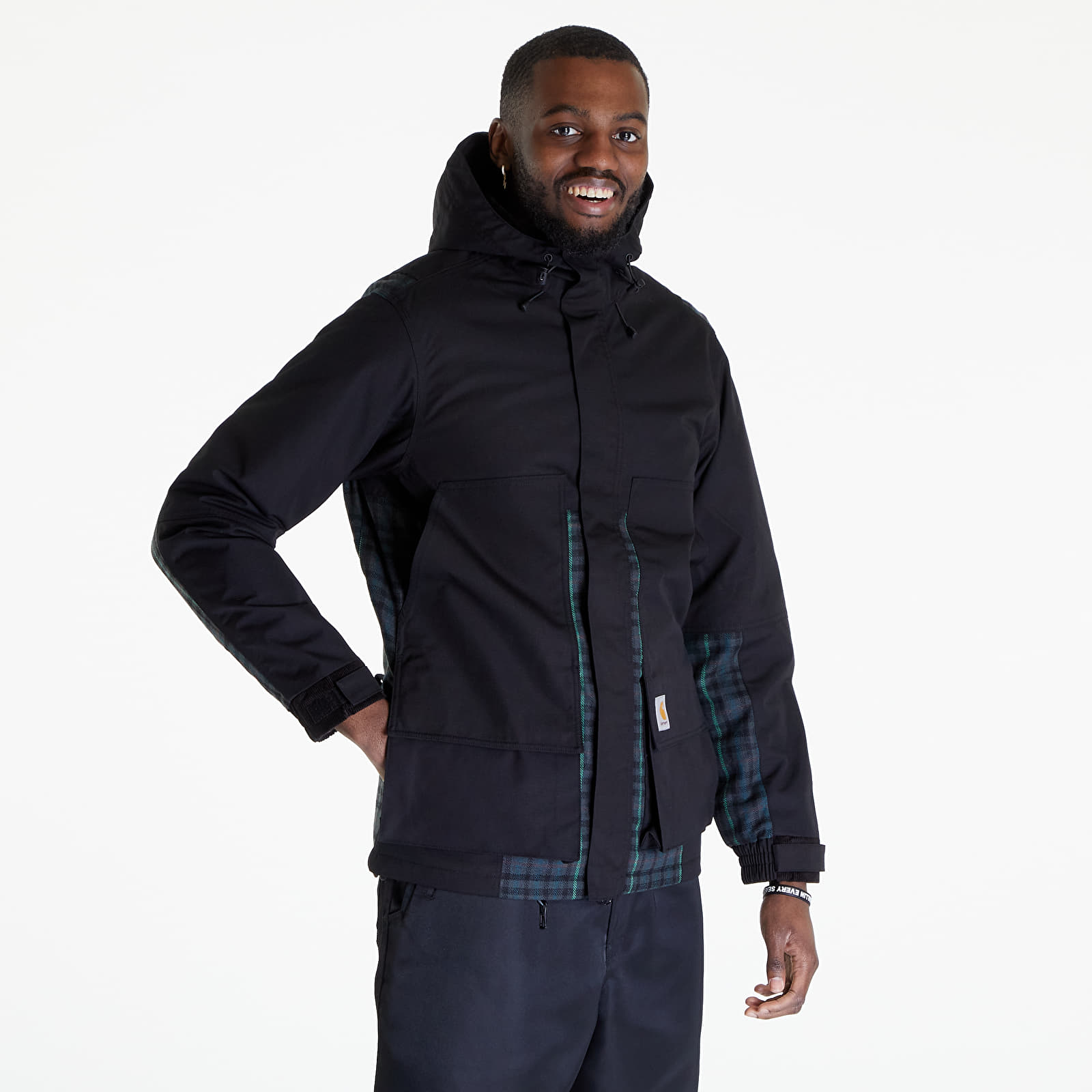 Jacken Carhartt WIP Highbury Jacket Black / Asher Check/ Blacksmith