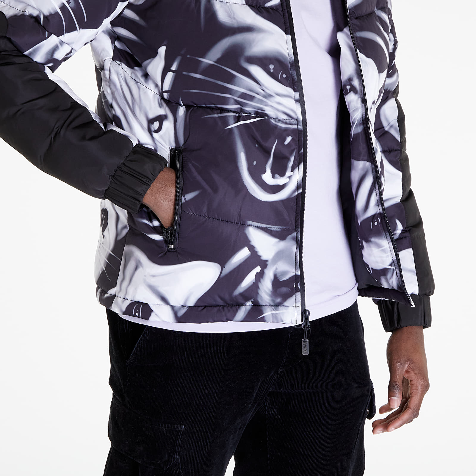 Jackets and Coats RIPNDIP Neon Cat Puffer Jacket Black