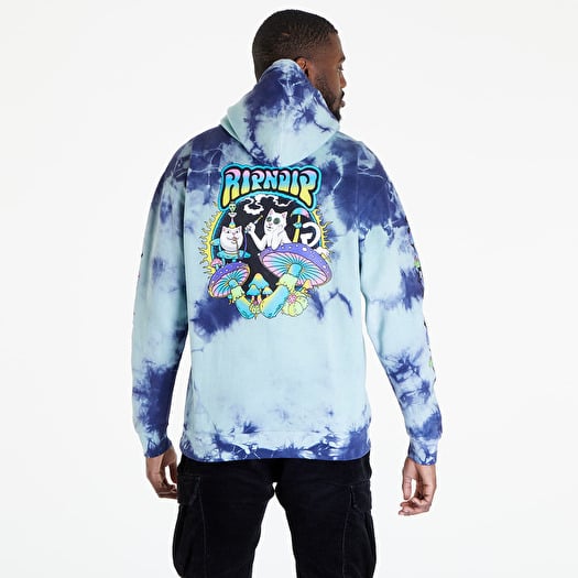 Hoodies and sweatshirts RIPNDIP Psychedelic Garden Hoodie Navy Lightning Wash Footshop