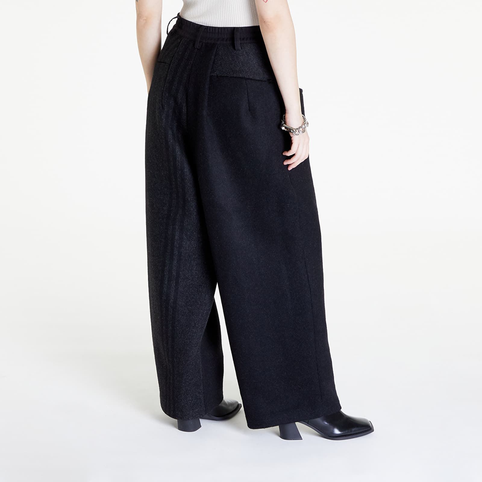 Byxor Y-3 Engineered 3-Stripes Wide Leg Black