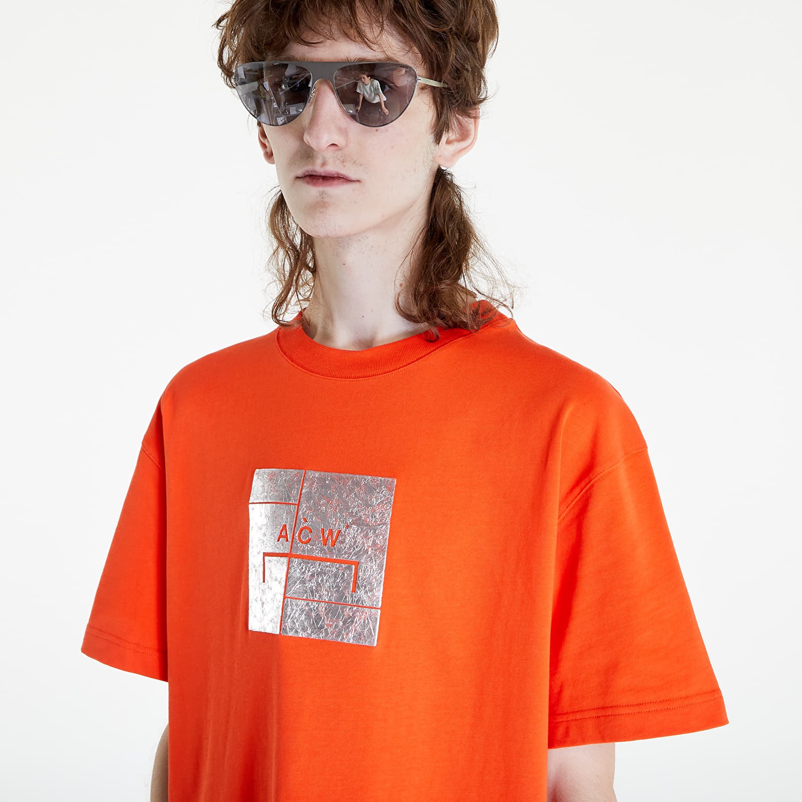 T-shirts A-COLD-WALL* Foil Grid Short Sleeve T-Shirt Volt Red