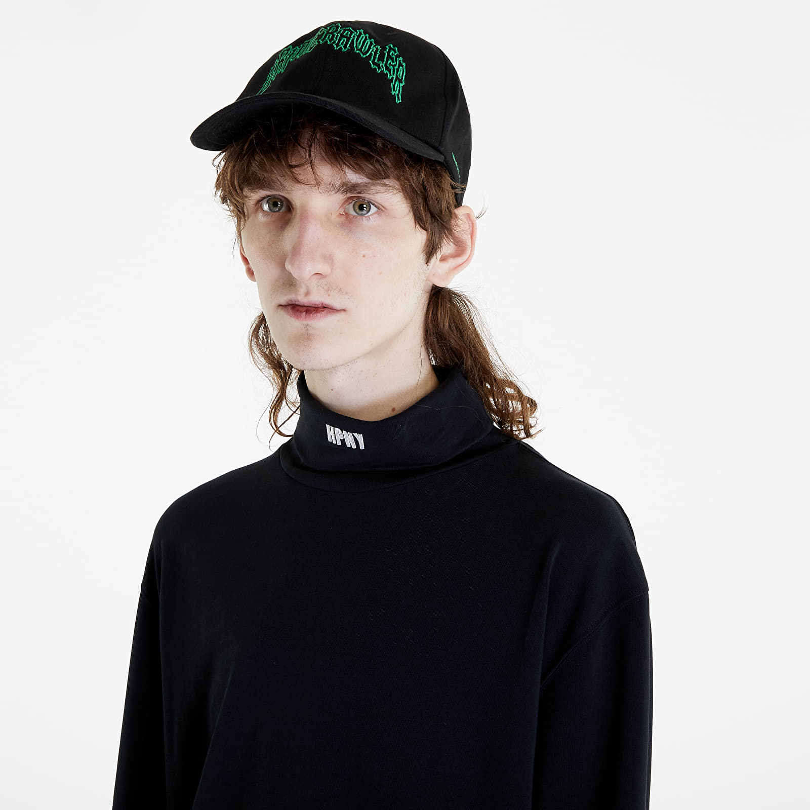 T-shirts Heron Preston HPNY Embroidered Rollneck Long Sleeve Tee Black/ White