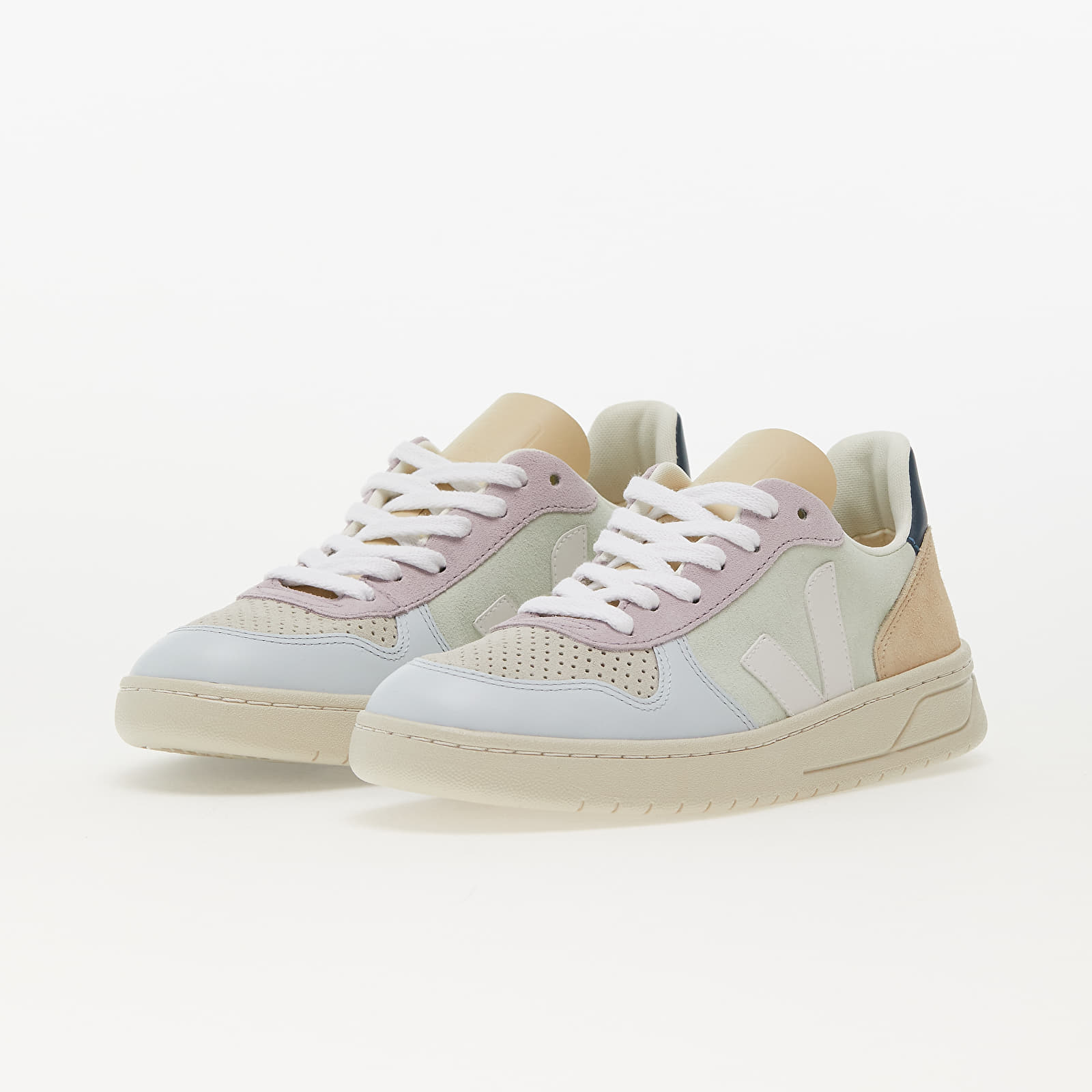 Női cipők Veja V-10 Suede Jade White/ Multico