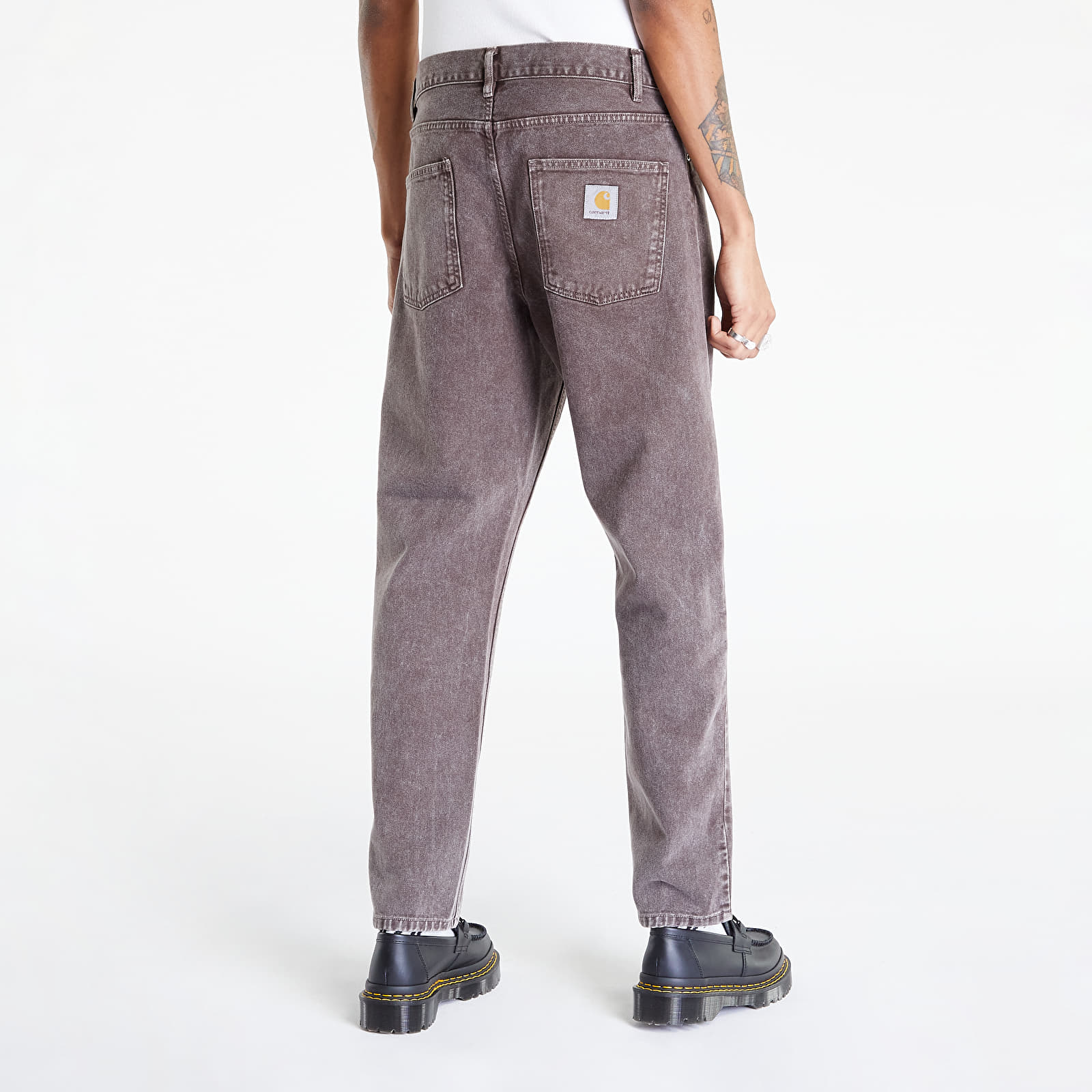 Bukser og jeans Carhartt WIP Newel Pant Dark Umber Worn Washed