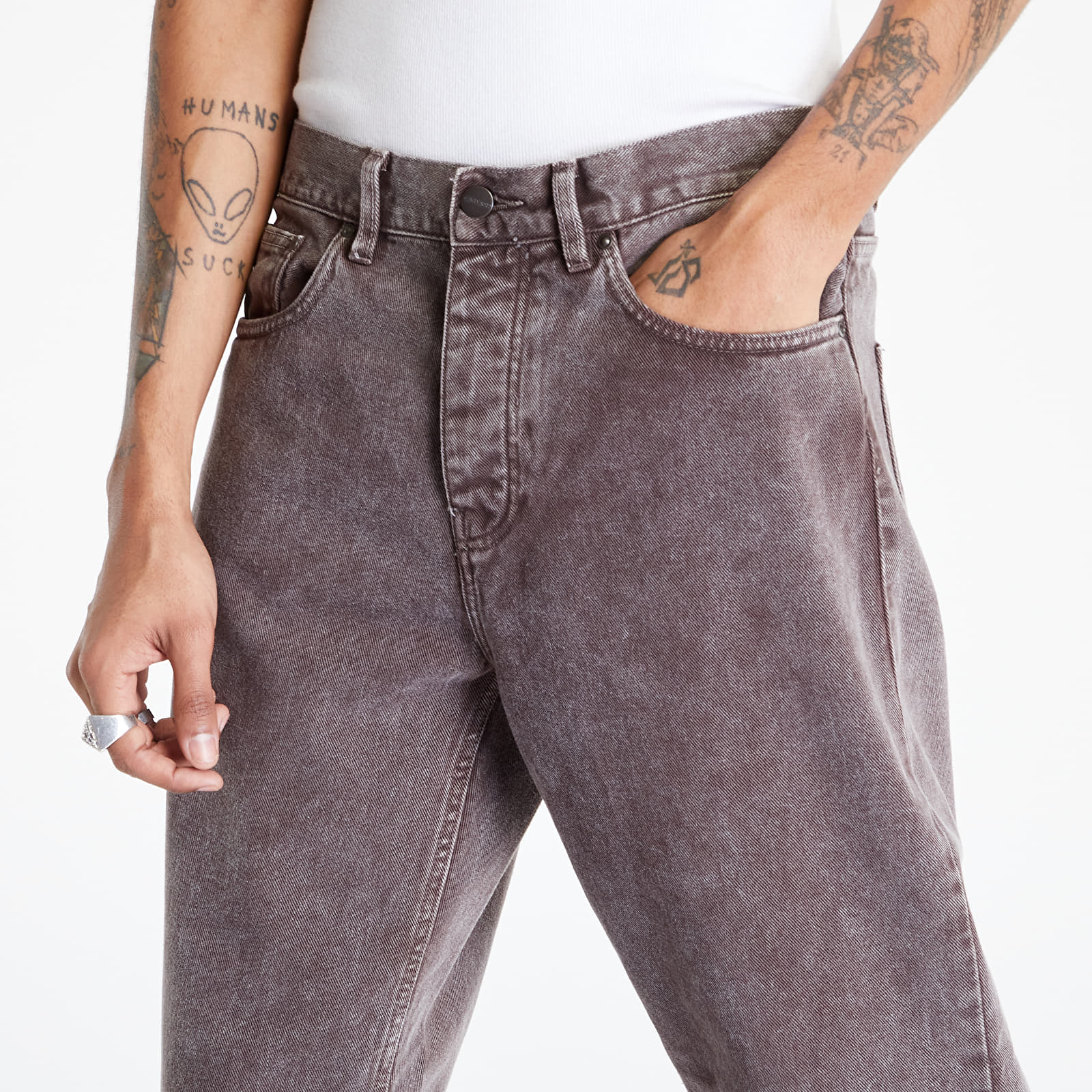 Bukser og jeans Carhartt WIP Newel Pant Dark Umber Worn Washed