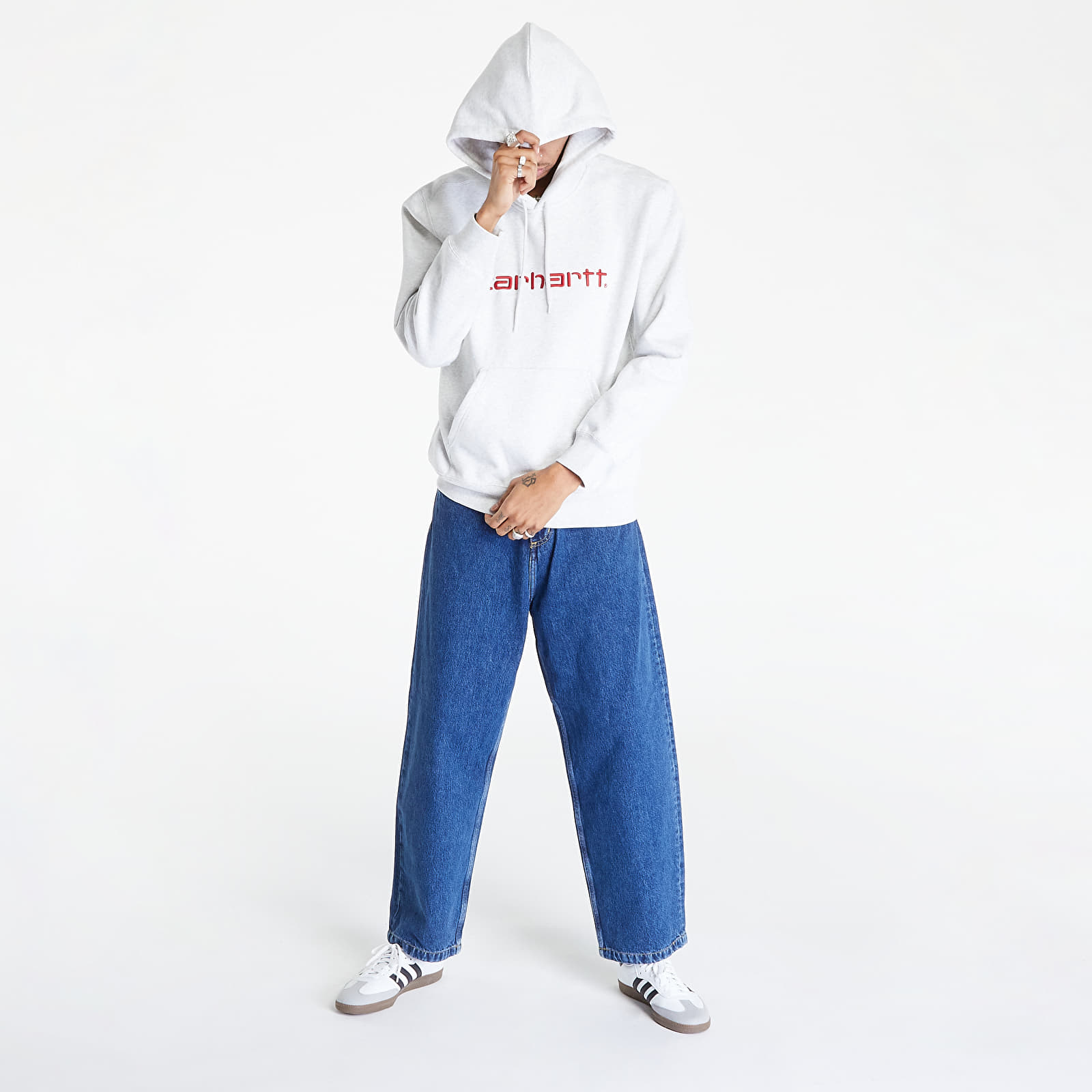 Hoodies e sweatshirts Carhartt WIP Hooded Carhartt Sweat Ash Heather/ Rocket