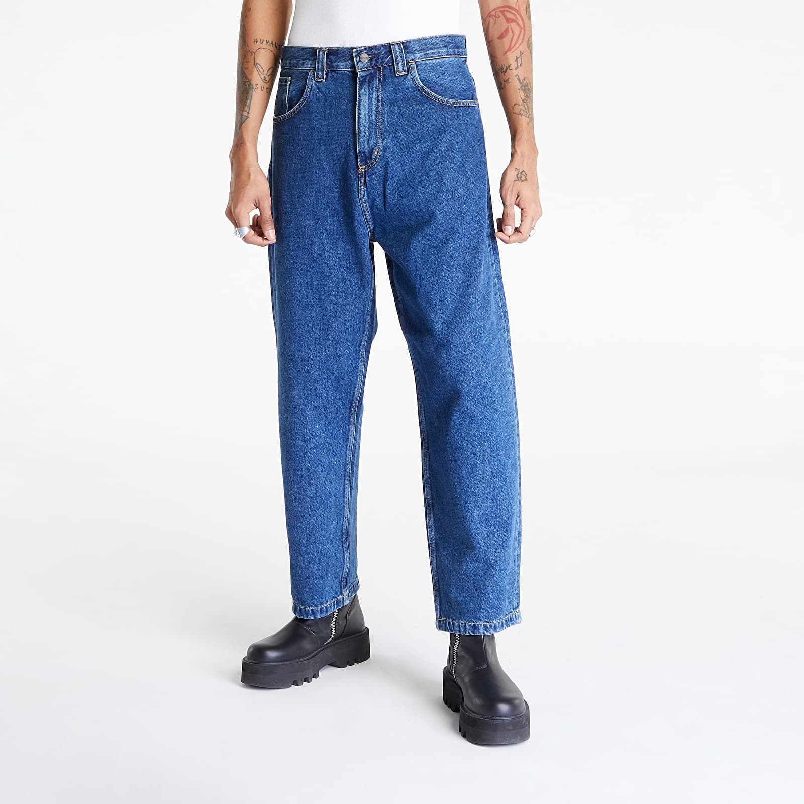 Nadrágok Carhartt WIP Brandon Pant Blue Stone Washed
