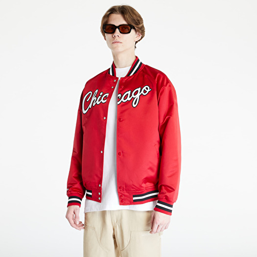 Jackets and Coats Mitchell Ness Special Script Light Weight Satin Chicago Bulls Jacket Scarlet Footshop