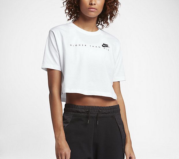 Tričká a košele Nike W Sportswear "Higher Than Air" Cropped Tee White/ Black