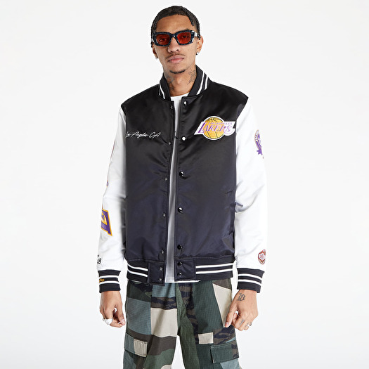 Jackets Mitchell Ness Team Origins Varsity Satin Los Angeles Lakers Jacket Black White Footshop