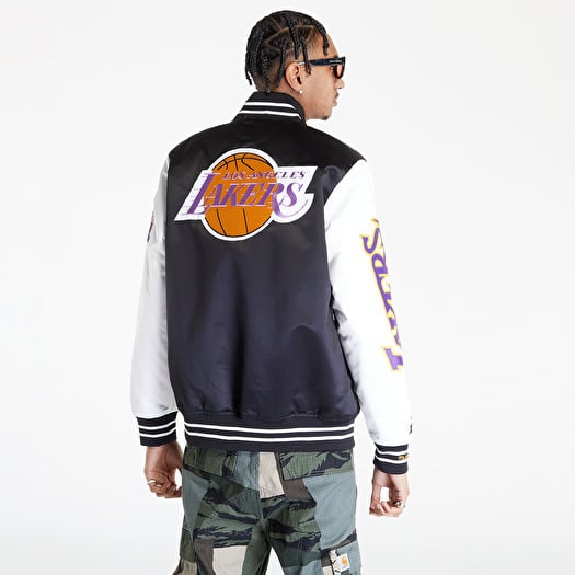 Jackets Mitchell Ness Team Origins Varsity Satin Los Angeles Lakers Jacket Black White Footshop