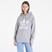 Adidas trefoil hoodie gray online