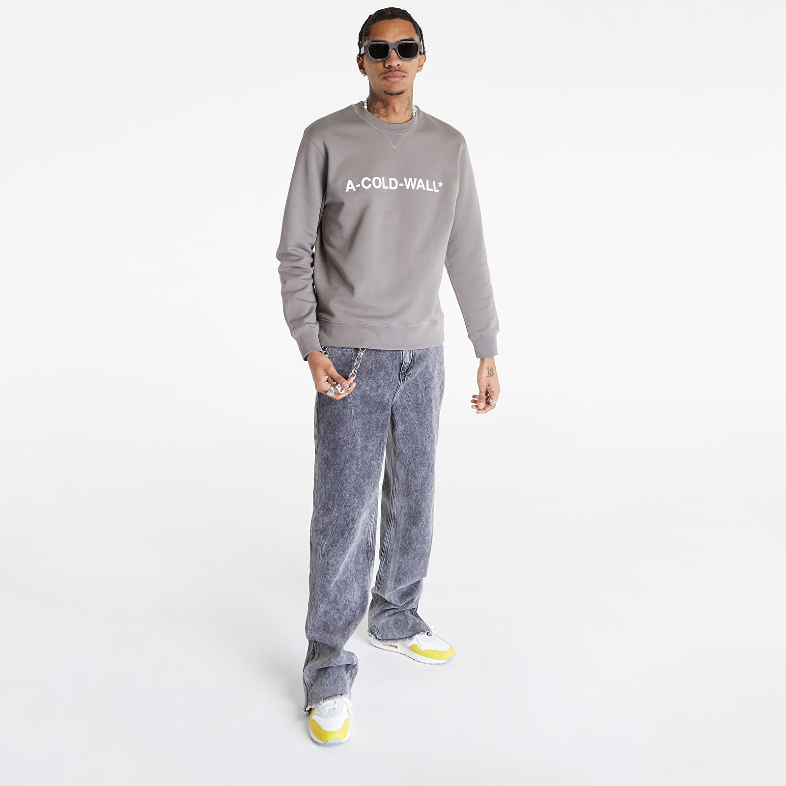 Dukserice A-COLD-WALL* Essential Logo Crewneck Mid Grey