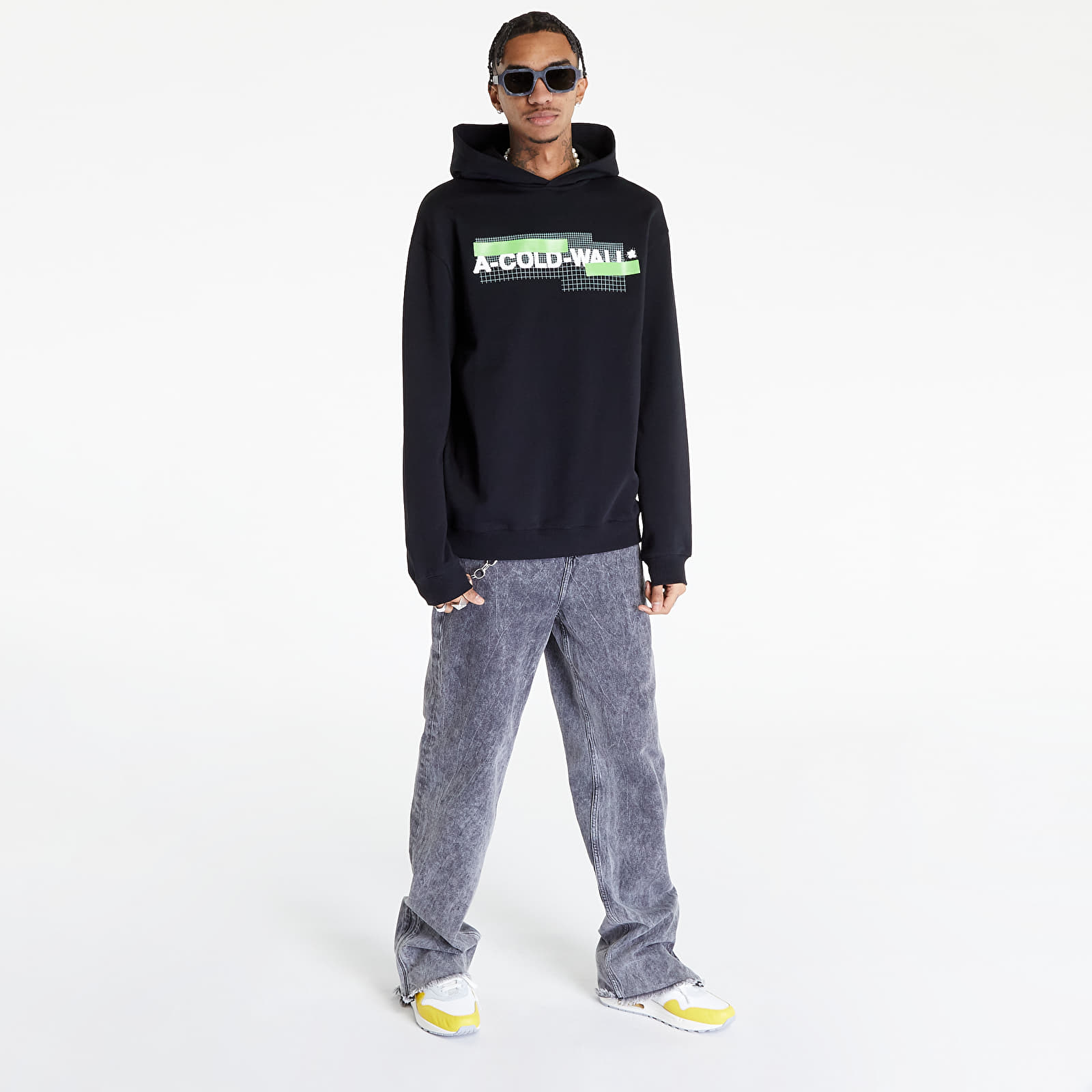 Sweatshirts A COLD WALL Grid Logo Hoodie Black Footshop