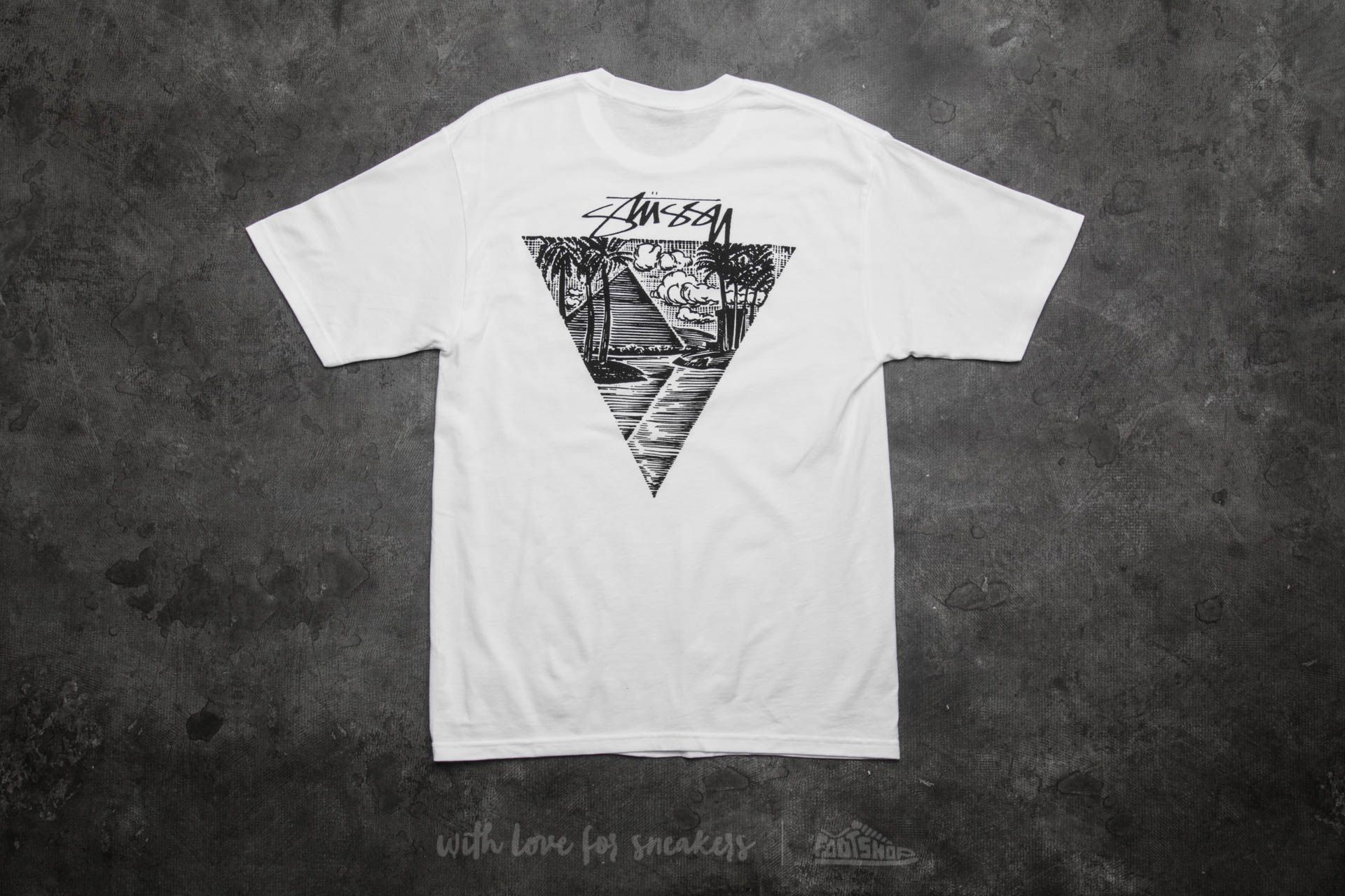 Marškinėliai ir marškinėliai Stüssy Giza Tee White