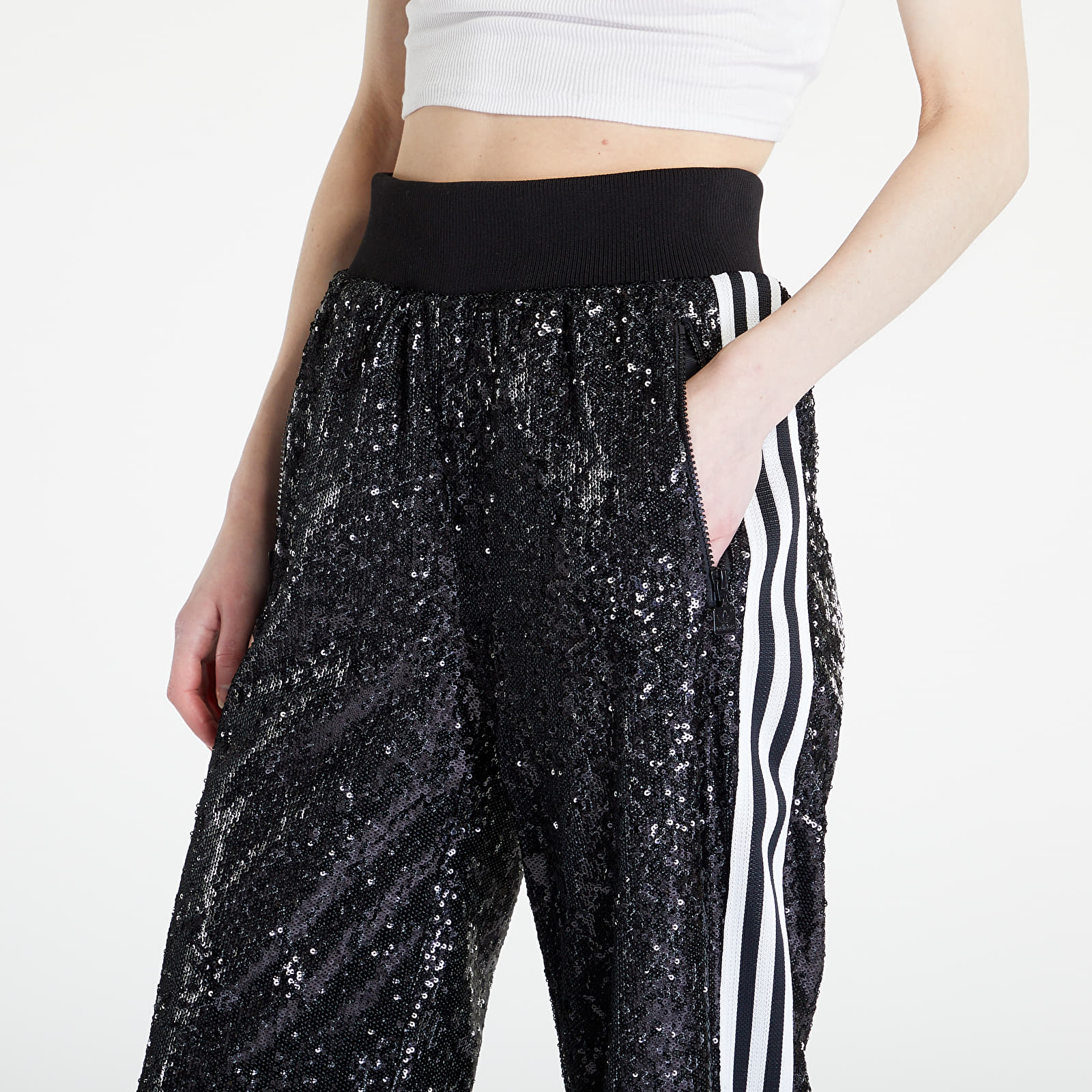 Hlače adidas Blue Version Sequin Track Pants UNISEX Black