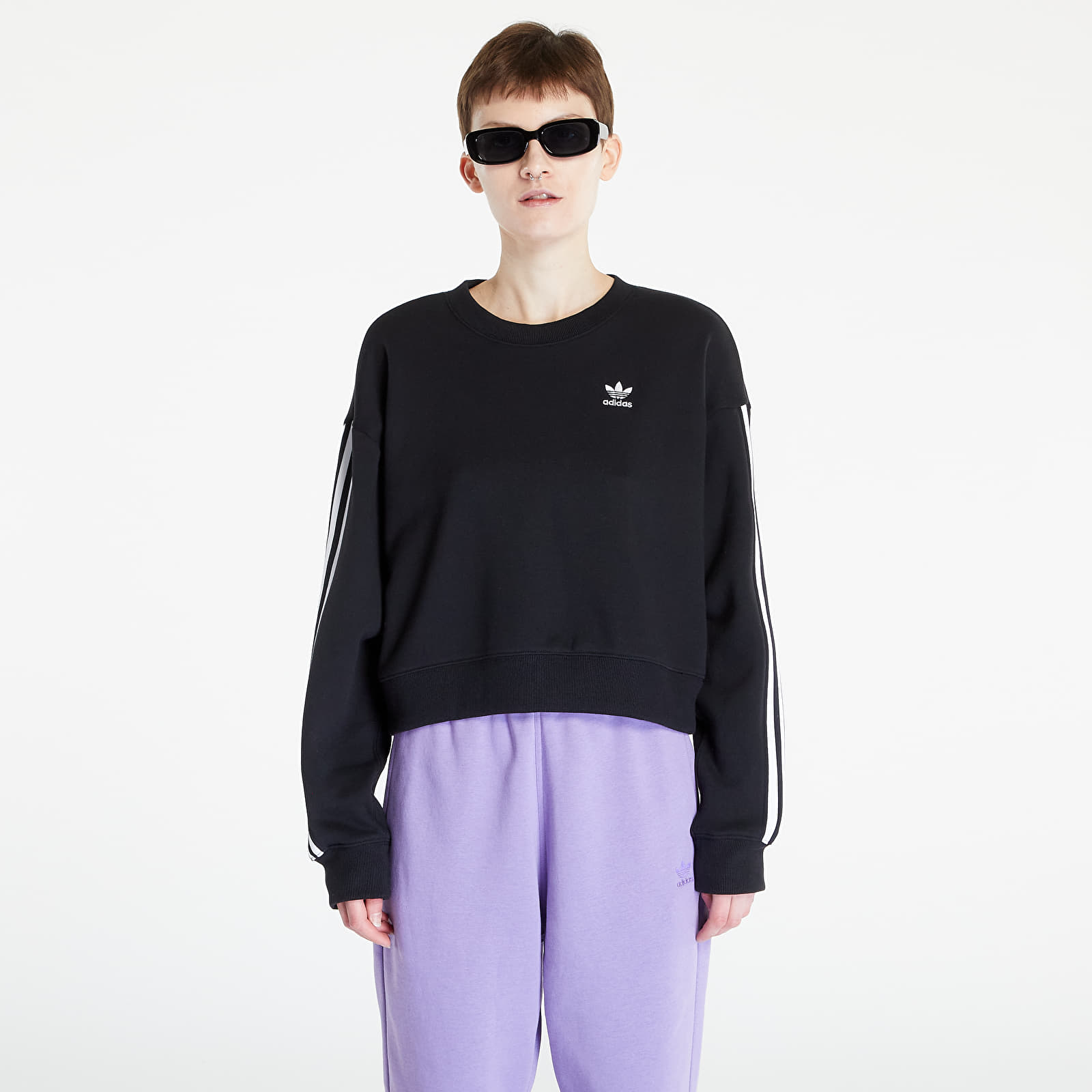 Originals 3-stripes crop crew sweatshirt hotsell