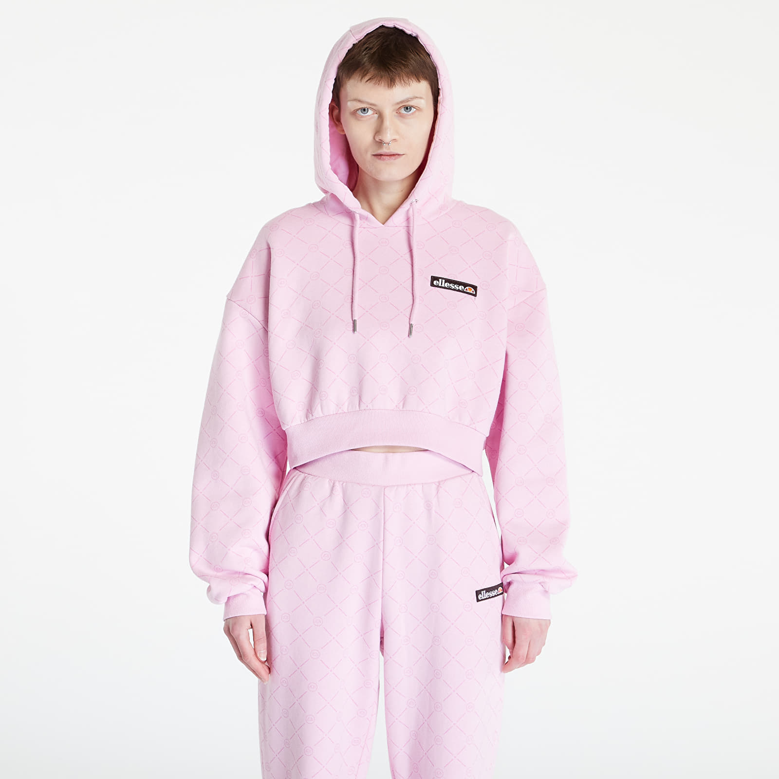 Ellesse pink clearance cropped hoodie