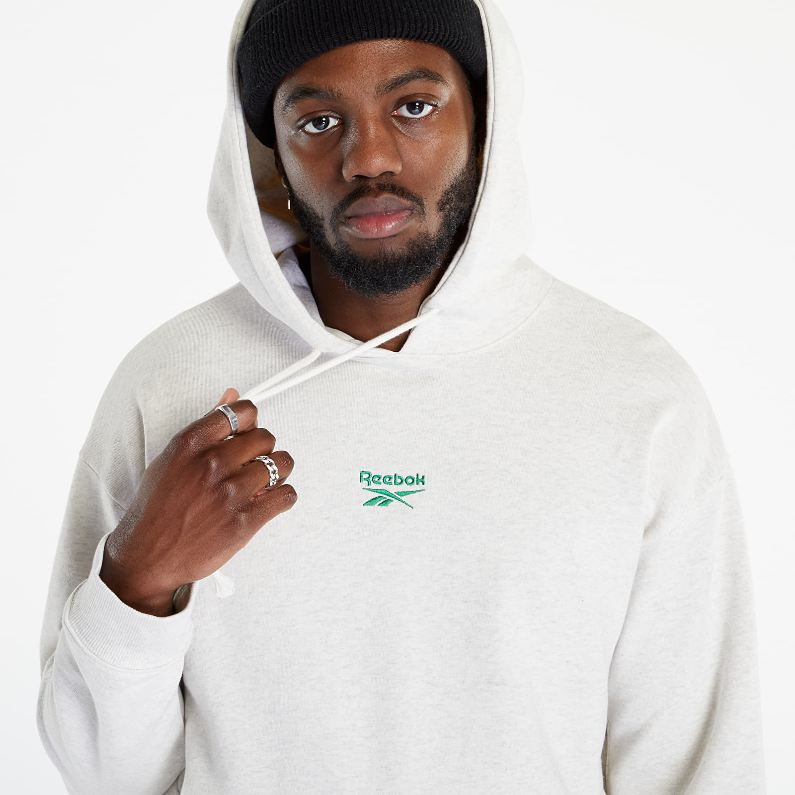 Mikiny Reebok Classics Small Vector Hoodie Chalk Mel