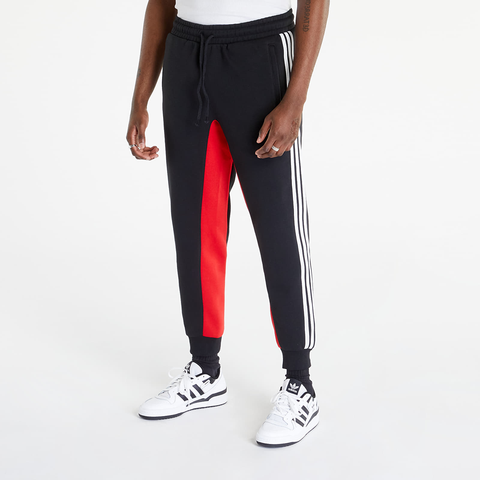 Adidas black with red stripes pants on sale