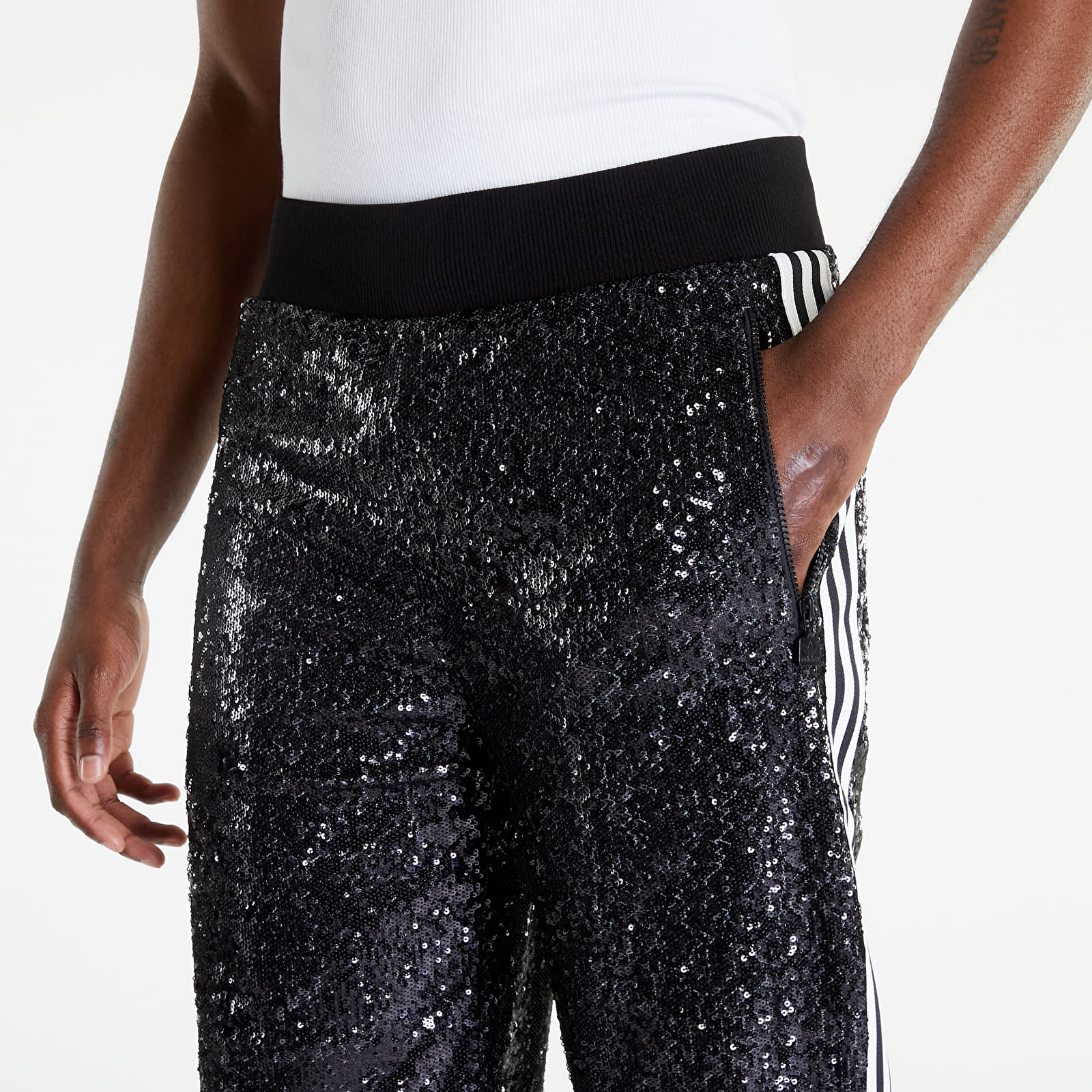 Hlače adidas Blue Version Sequin Track Pants UNISEX Black