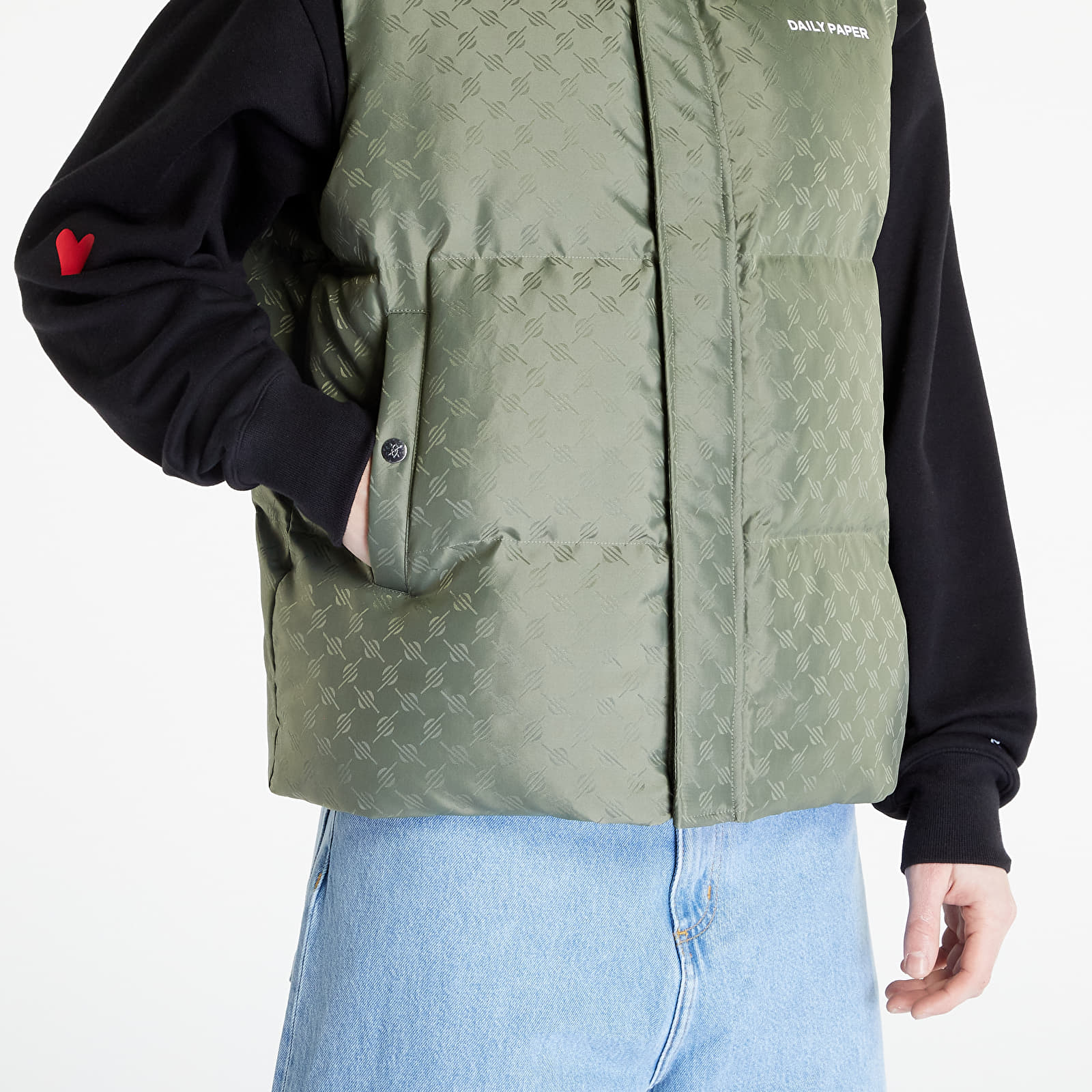 Westen Daily Paper Pondo Bodywarmer Monogram Four Leaf Clover Green