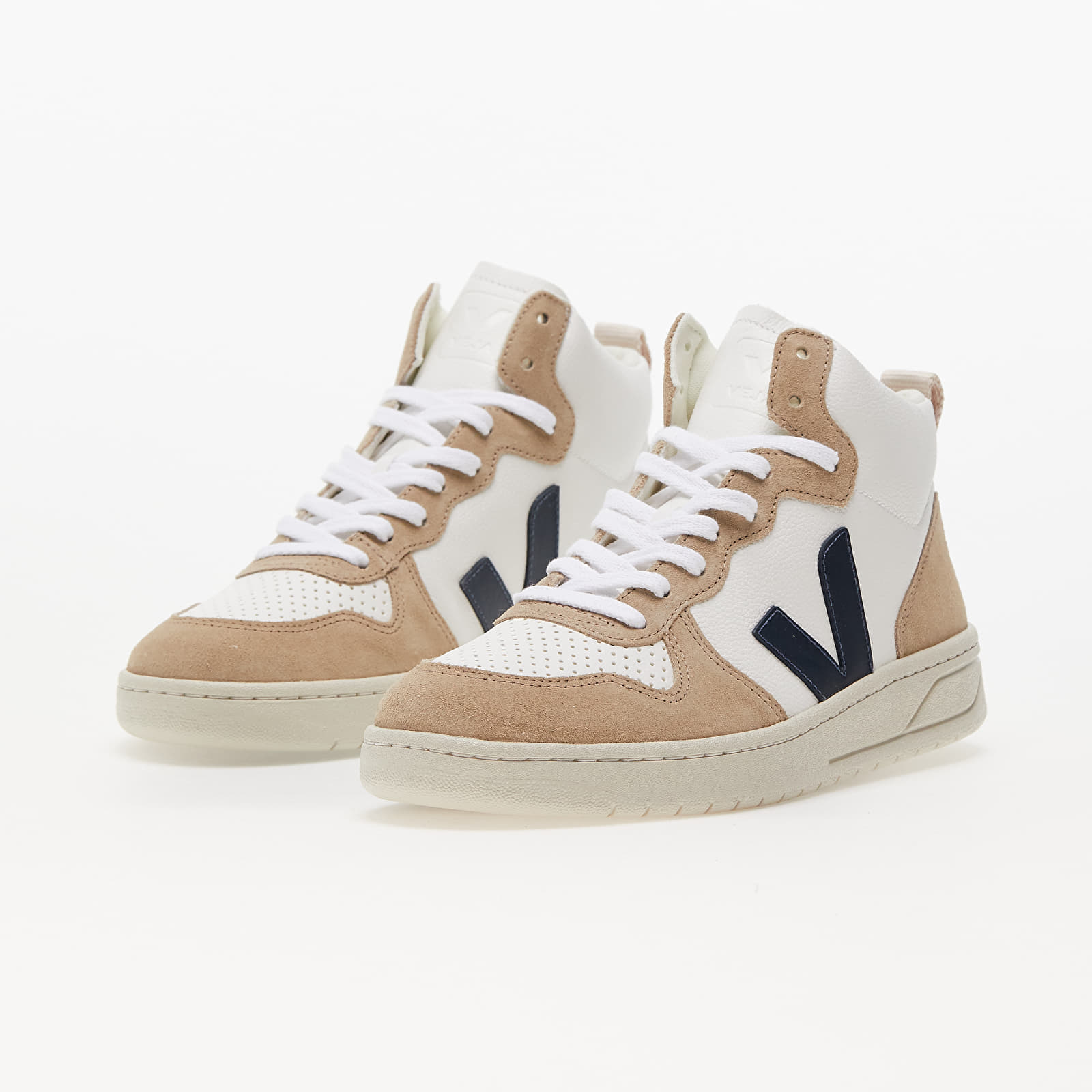 Miesten kengät Veja V-15 Chromefree Leather Extra-White/ Nautico/ Sahara