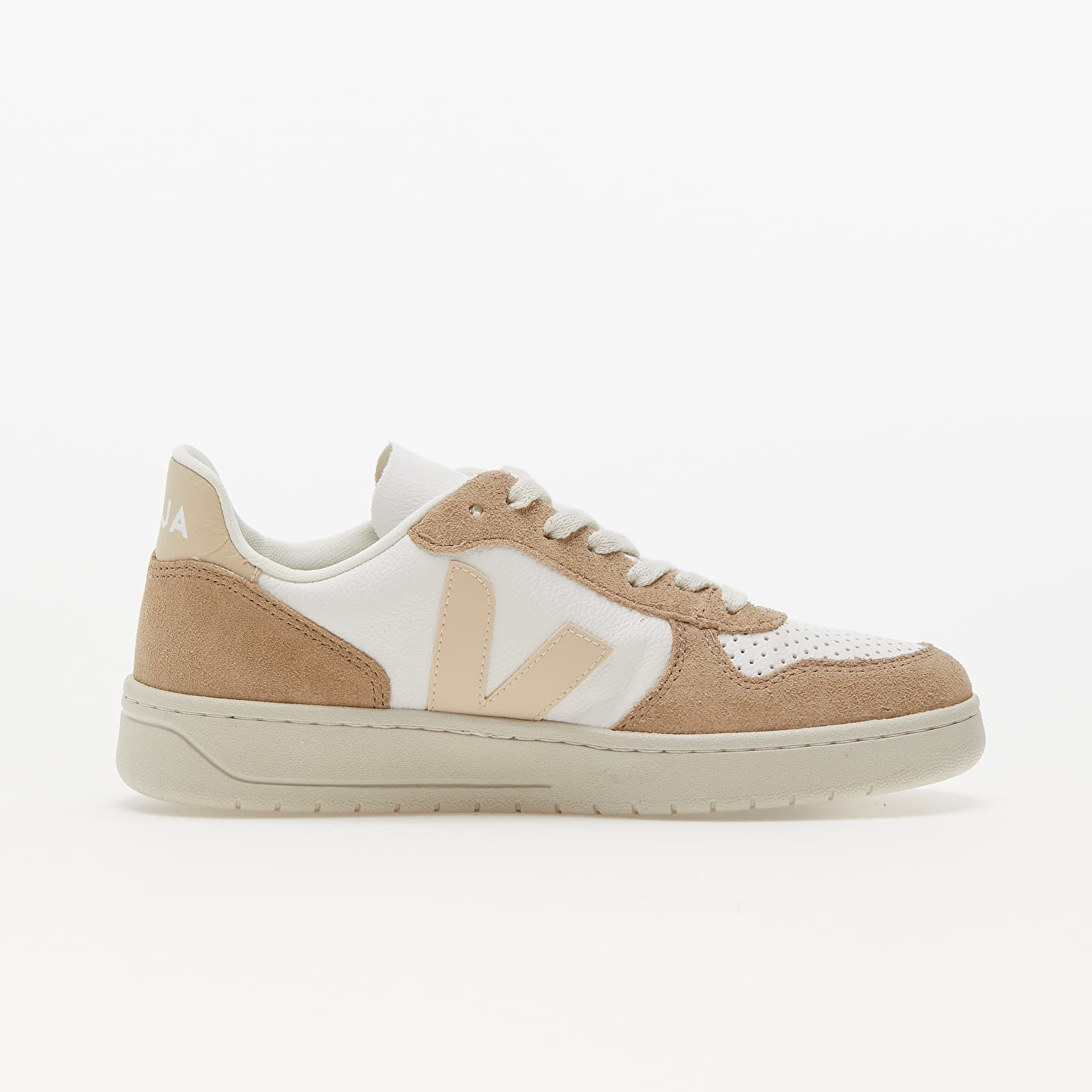 Дамски кецове и обувки Veja V-10 Ch Leather W Extra-White/ Sable/ Sahara