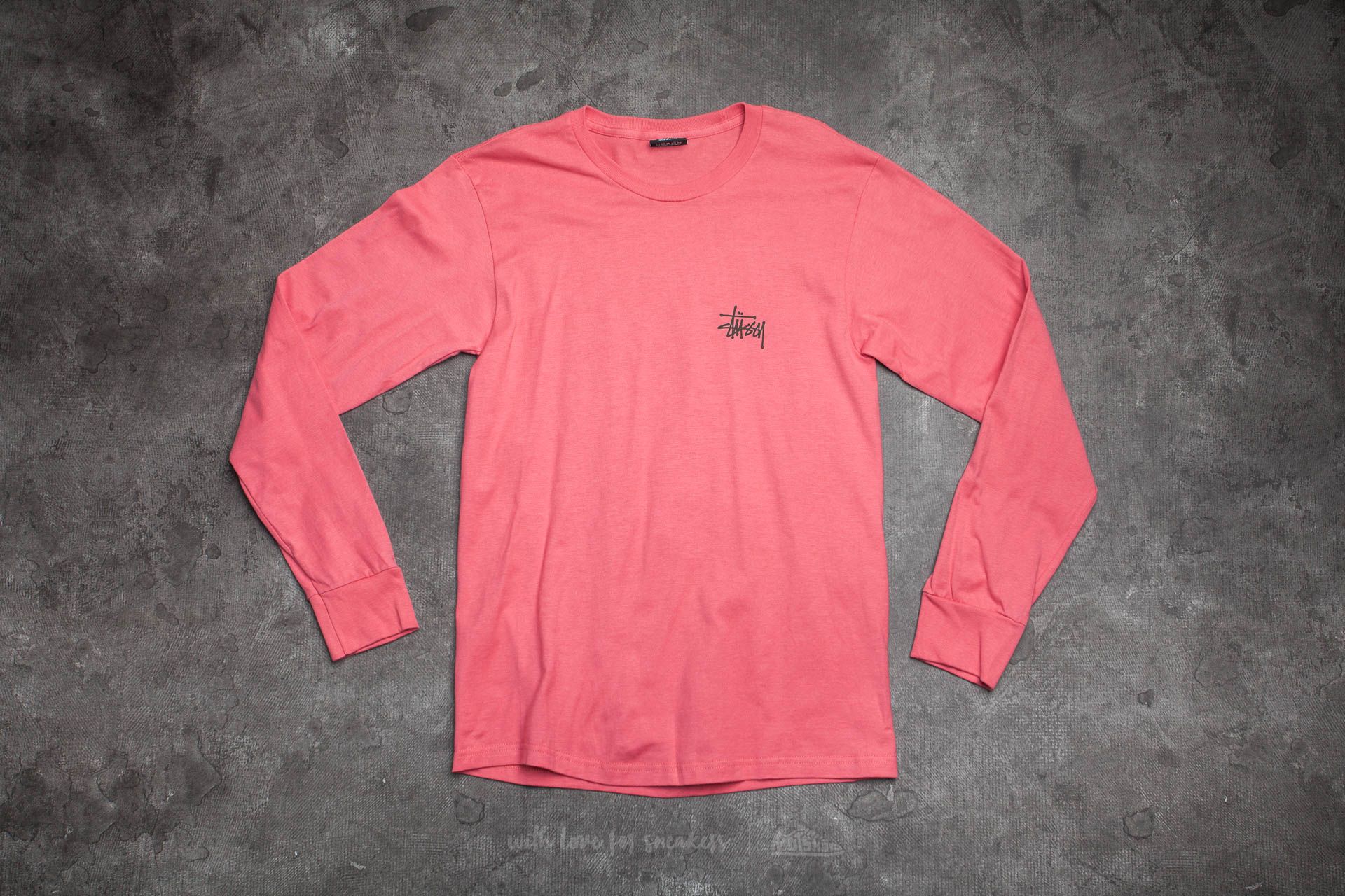 T-shirt Stüssy Basic Long Sleeve Tee Dark Pink