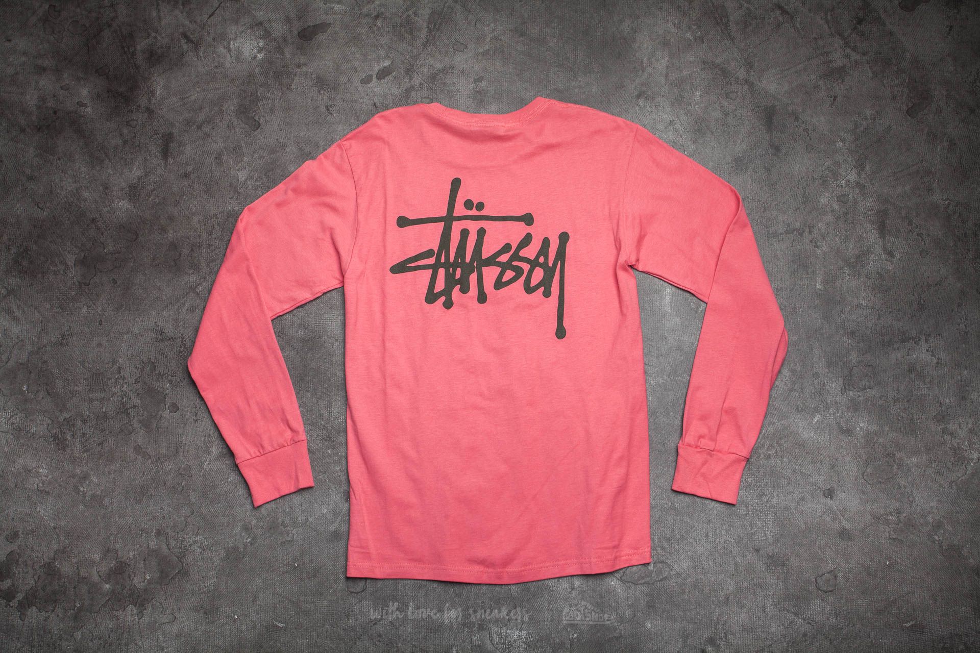 T-shirt Stüssy Basic Long Sleeve Tee Dark Pink