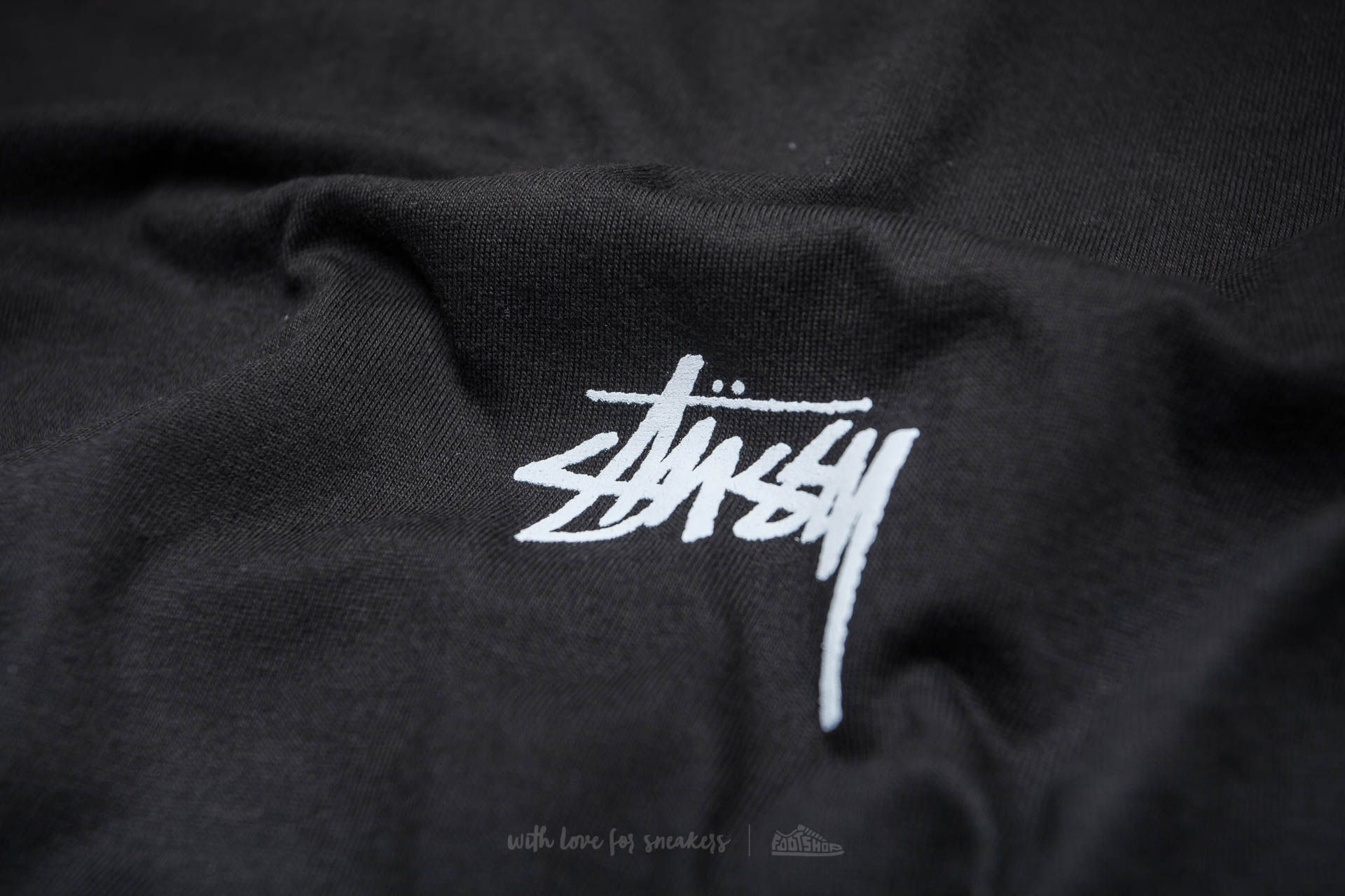 Tricouri Stüssy Original Stock Long Sleeve Hood Tee Black