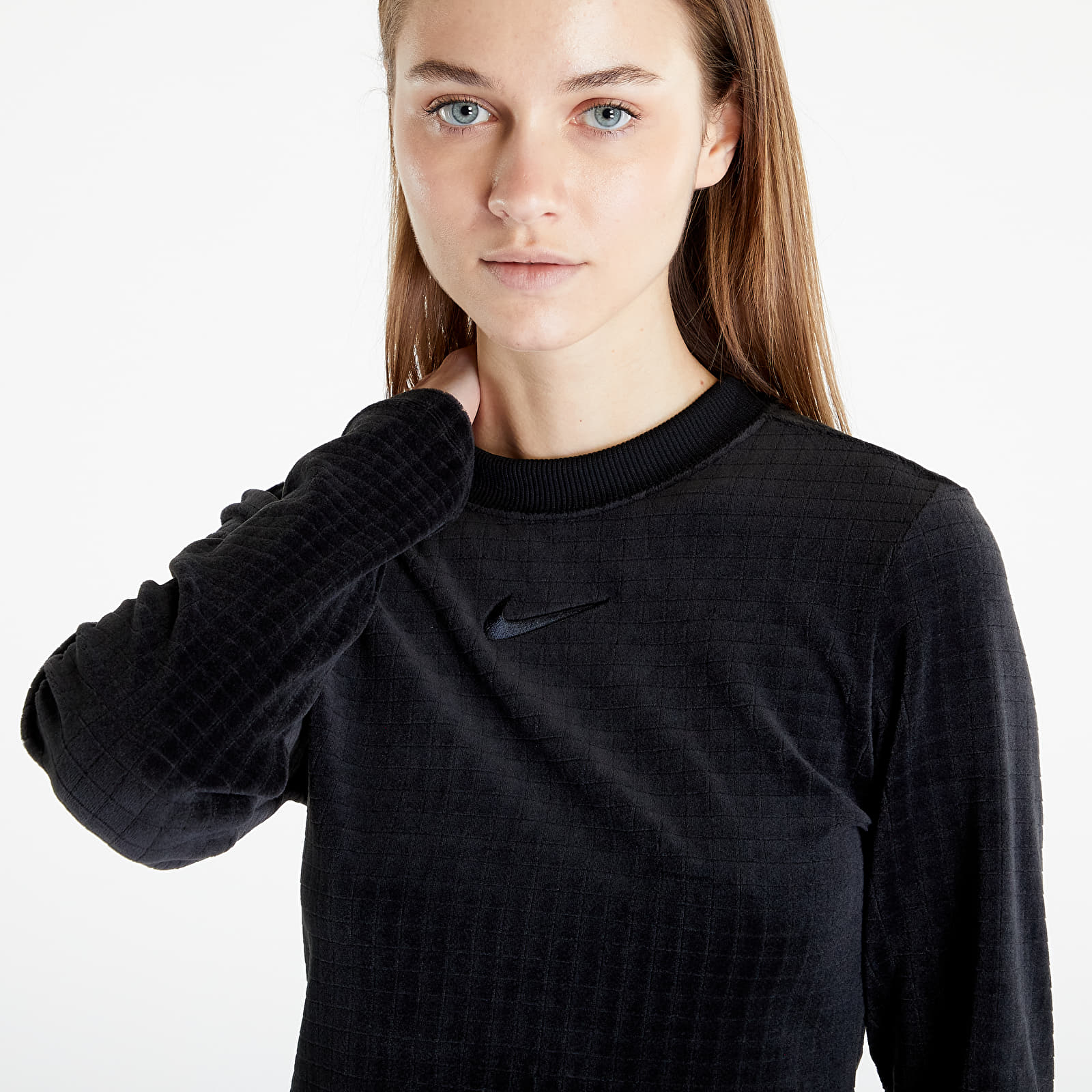Magliette Nike Sportswear Women's Velour Long-Sleeve Top Black/ Anthracite