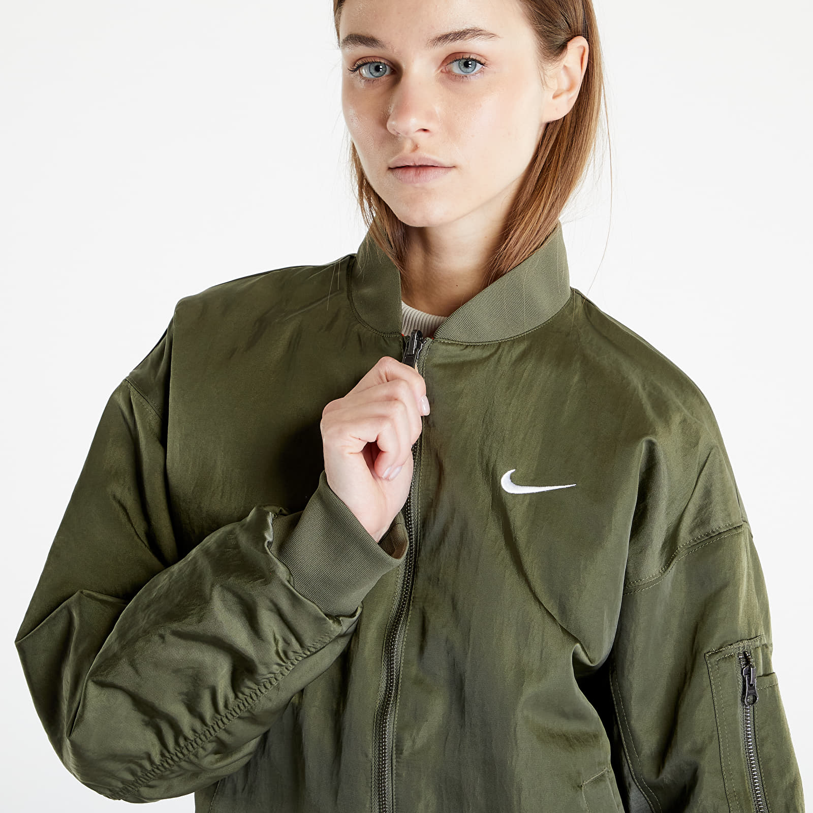 Nike womens olive green sales jacket