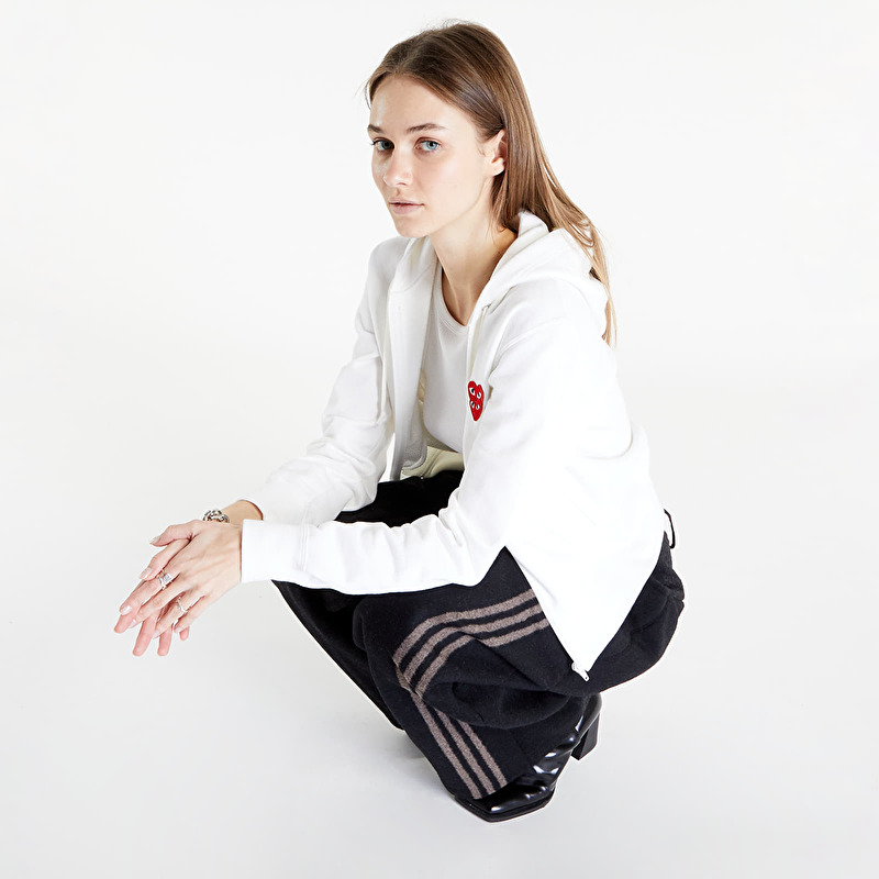 Sweatshirt Comme des Garçons PLAY Double Heart Zip Hoodie White