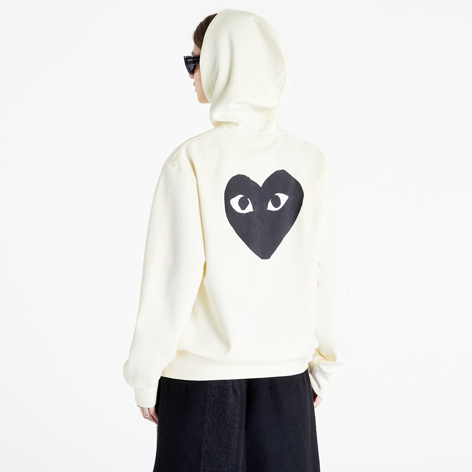 Hanorac Comme des Garçons PLAY Zip Hoodie Ivory