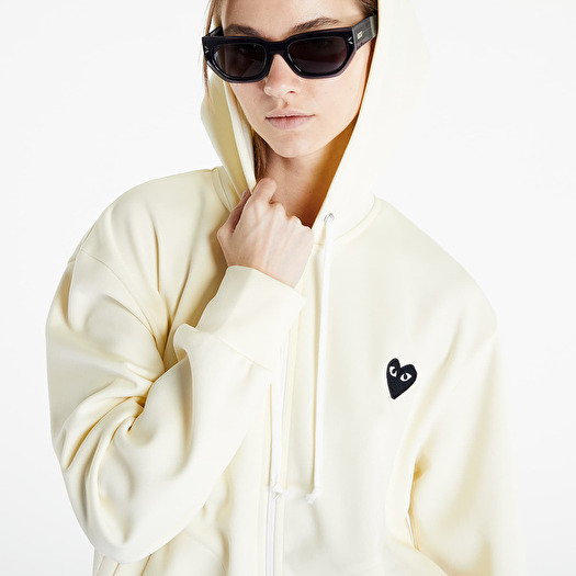 Comme des Garcons PLAY Zip Hoodie Ivory Footshop