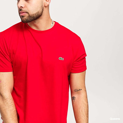 T shirts LACOSTE Pima Tee Rouge Footshop