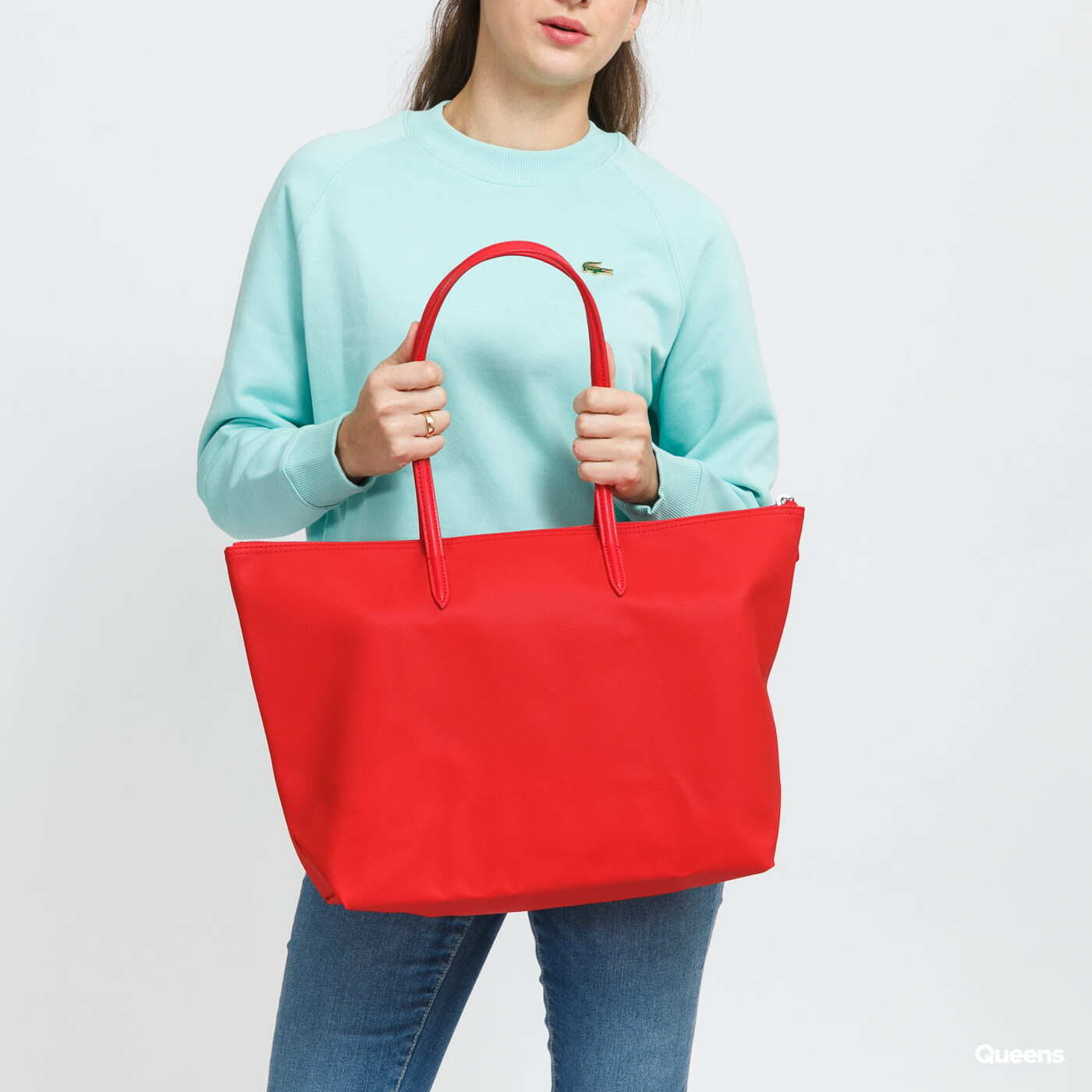 Lacoste red tote bag discount