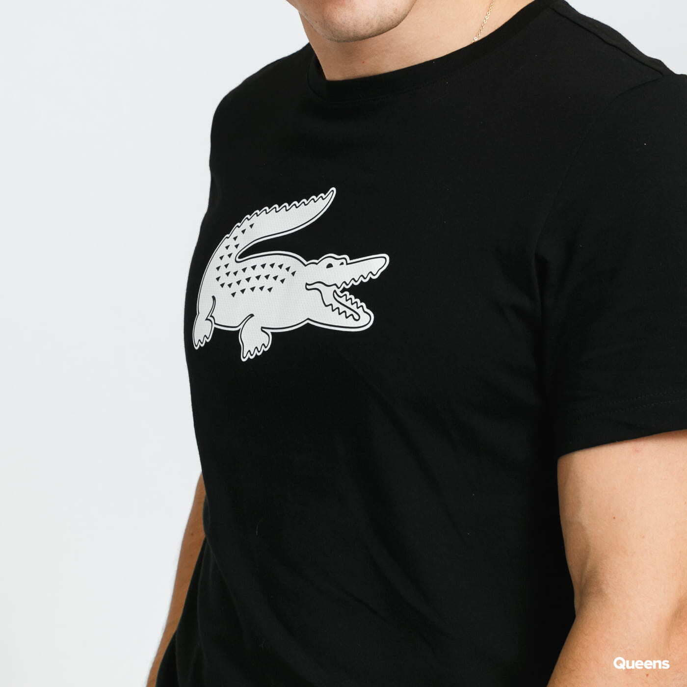 T shirts LACOSTE Print Crocodile Tee Black Footshop