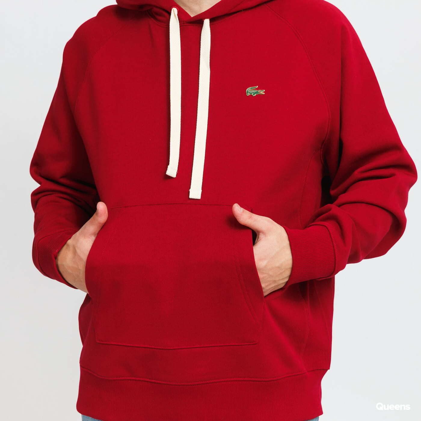Red clearance lacoste hoodie