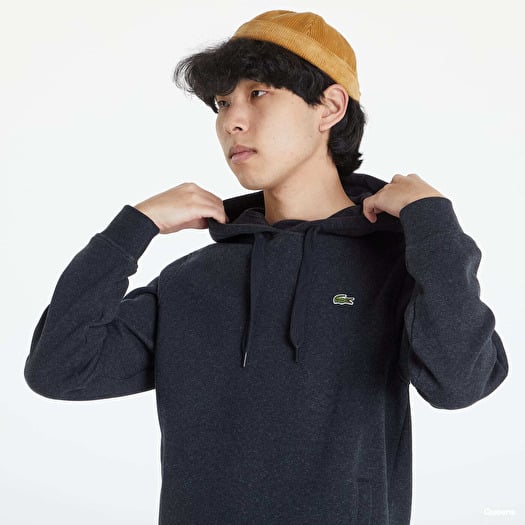 LACOSTE Sport Fleece Hoodie Grey Black Footshop