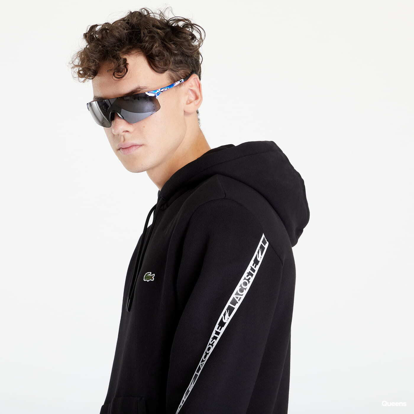 Black lacoste hoodie hotsell