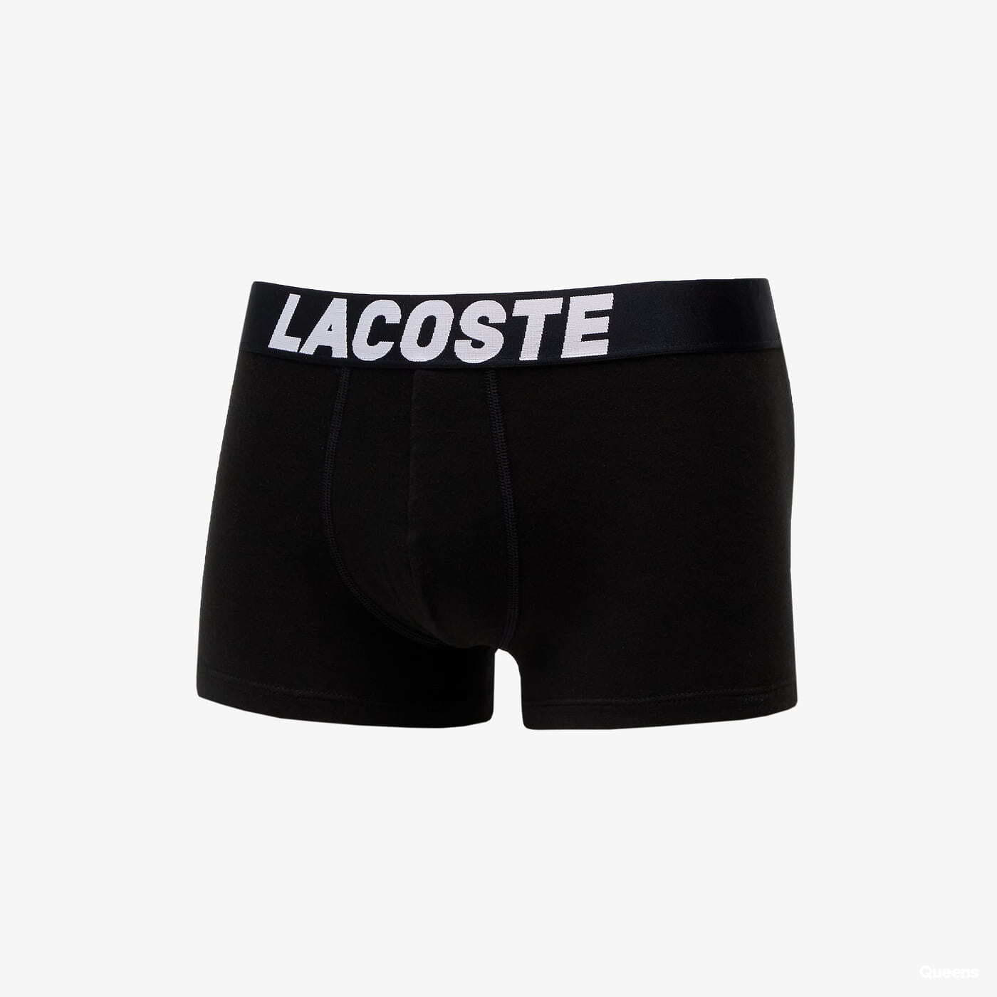 Boxeri LACOSTE Underwear Trunk 3-Pack Black/ White/ Grey