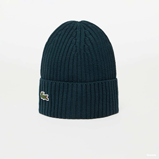 LACOSTE Ribbed Wool Beanie Green Footshop