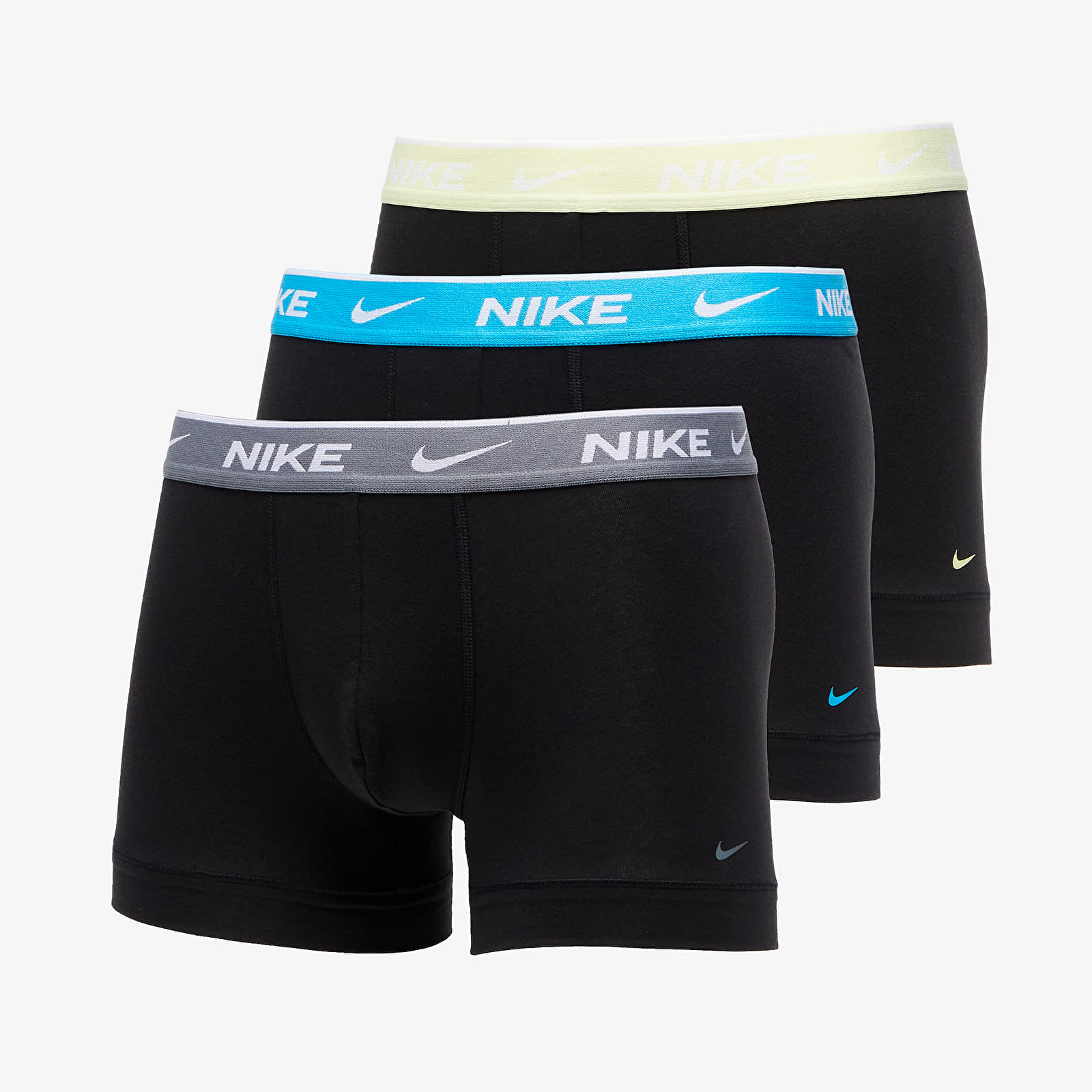 Boxer Nike Dri-FIT Everyday Cotton Stretch Trunk 3-Pack Black/ Blue Light/ Citron/ Cool Grey