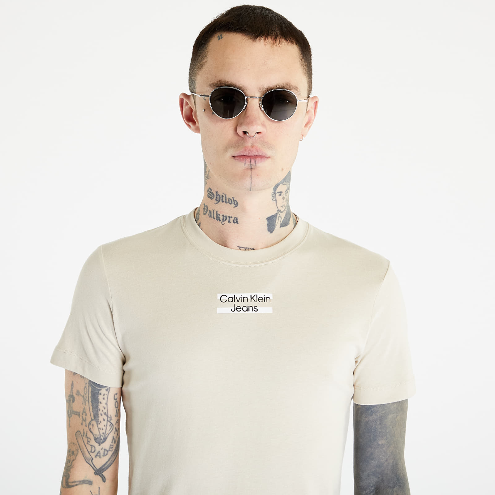 T-shirts Calvin Klein Jeans Transparent Stripe S/S T-Shirt Beige