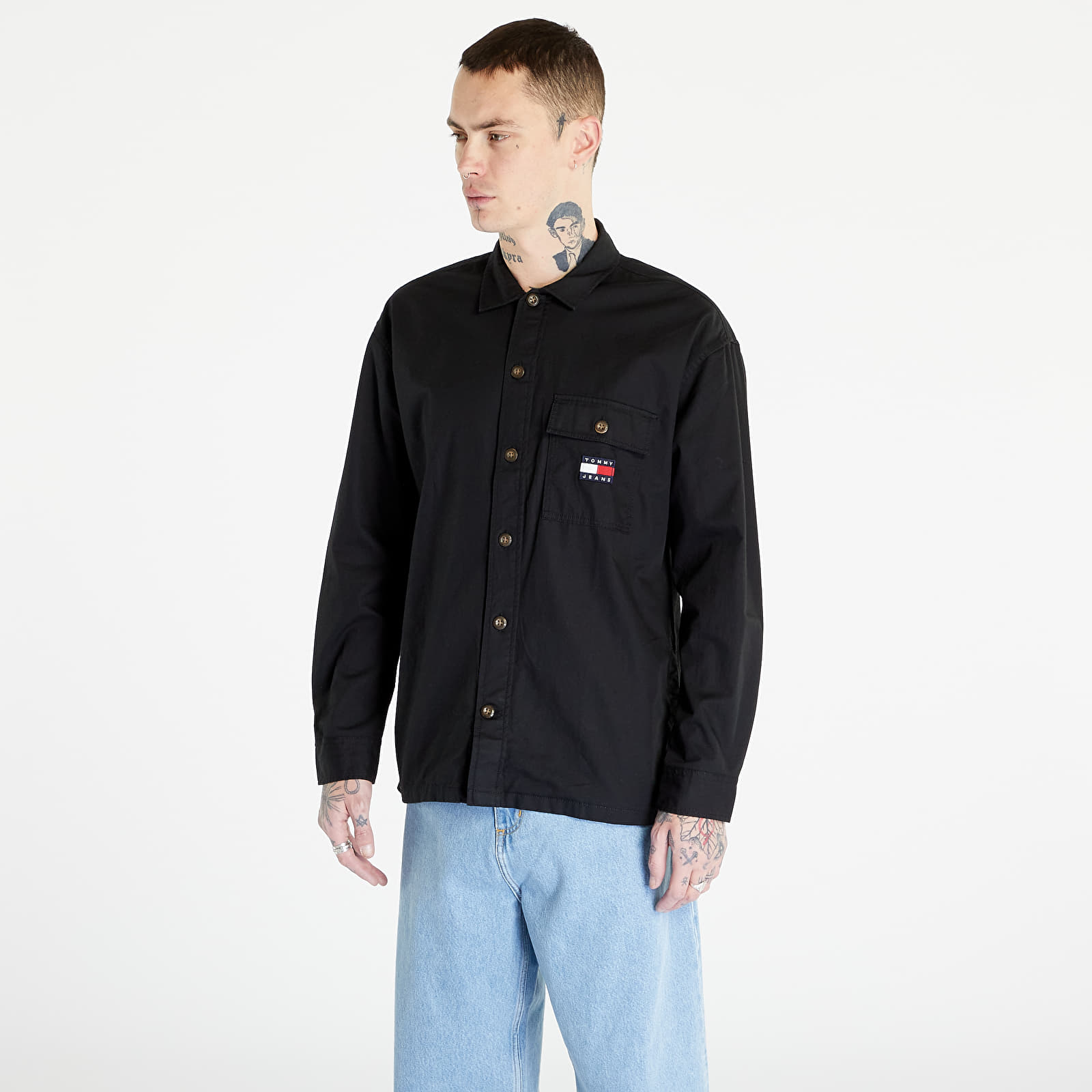 Giacche Tommy Jeans Classic Solid Overshirt Black